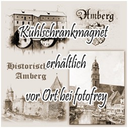 Kühlschrankmagnet Amberg sepia 6x6 cm