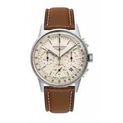 Bauhaus Aviation Beige Herrenuhr Chronograph 23765 mit Lederarmband 2376-5