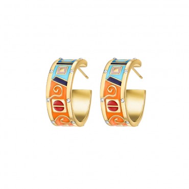 Windows hoops earrings Goldtone