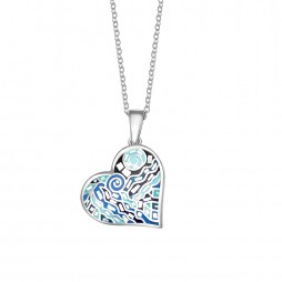 Trencadis large heart pendant Blue