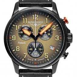 Bauhaus Aviation Flyback Herrenuhr 28885 Chronograph mit Lederarmband 2388-5