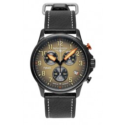 Bauhaus Aviation Flyback Herrenuhr 28885 Chronograph mit Lederarmband 2388-5