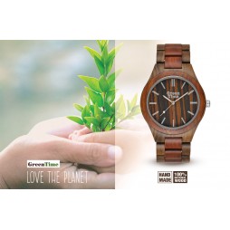 GreenTime Holzuhr Vincent - Herren Armbanduhr aus Sandelholz