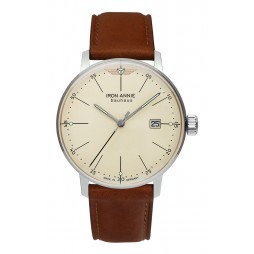 IRON ANNIE 50445 BAUHAUS I EDELSTAHL 40 MM DATUM - KLASSISCHE Damen UHR BEIGE